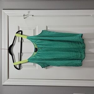 Lane Bryant Vibrant Green and Blue Blouse